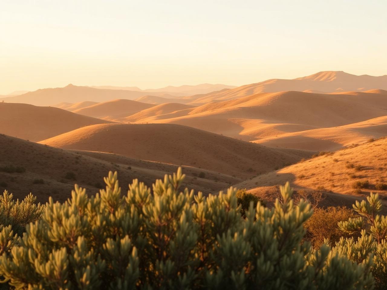 Serene golden-hour Southern California hills